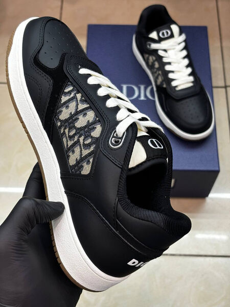 Мужские кроссовки Christian Dior мужской кожа черный 167293-4