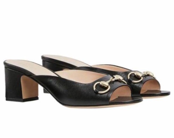 Шлепки Gucci женский кожа черный 181536