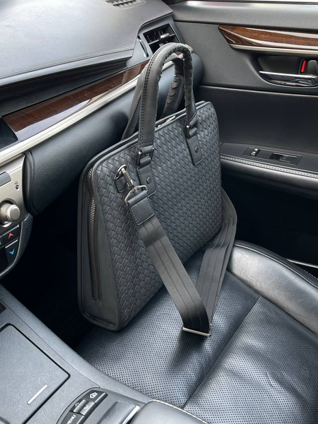 Мужской портфель Bottega Veneta мужской кожа черный 52037-2