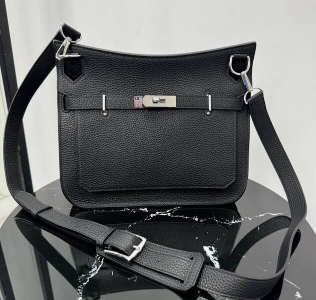 Мужская сумка мессенджер Hermès мужской кожа черный 190653
