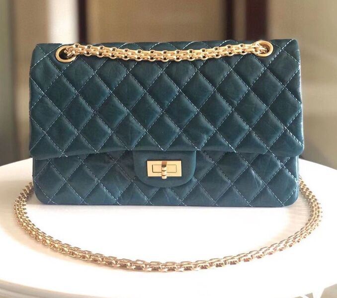 Сумка Chanel Vintage 28 женский кожа бирюзовый 104361