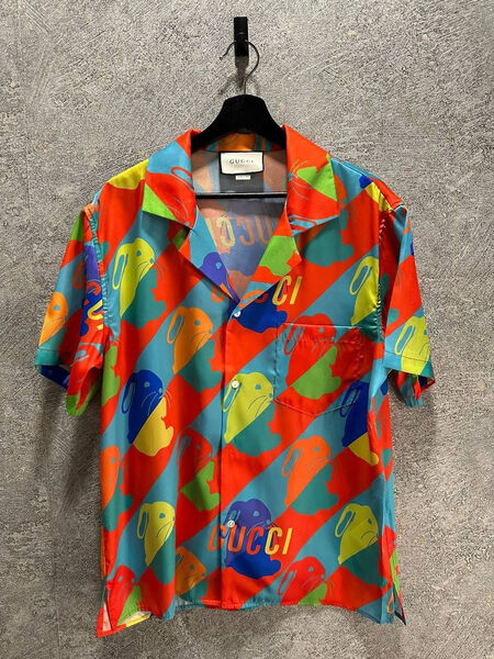 Мужская рубашка Gucci мужской бордовый 112774-2