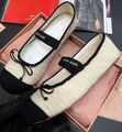 Балетки Miu Miu женский текстиль бежевый 154316-1