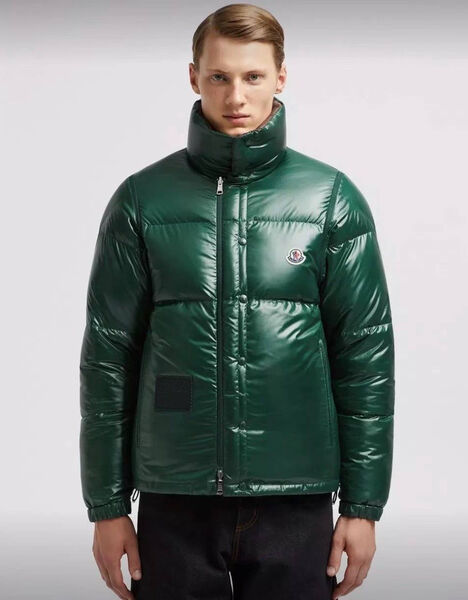 Мужской пуховик двухсторонний Moncler мужской болотный 200545-4