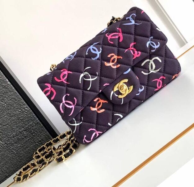 Сумка Chanel 2.55 женский ткань черный,серебристый 150582