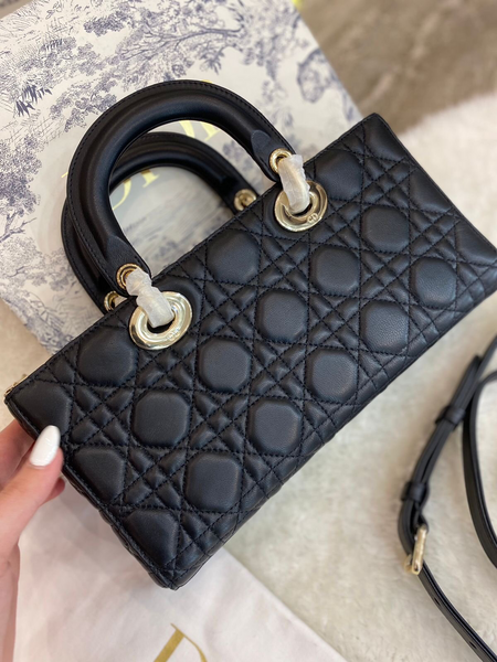 Сумка Christian Dior Lady женский кожа черный 74236-3