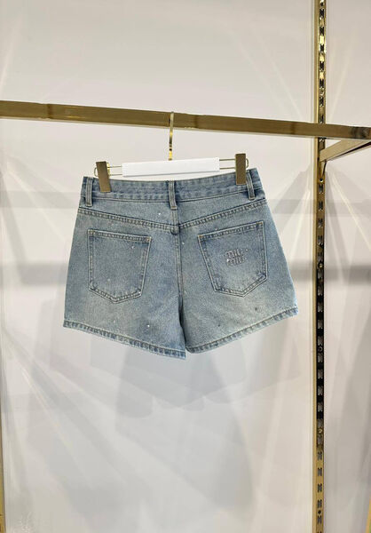 Шорты Miu Miu женский джинса бирюзовый 149616-2