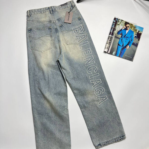 Мужские джинсы Balenciaga мужской джинса бирюзовый 153178-2