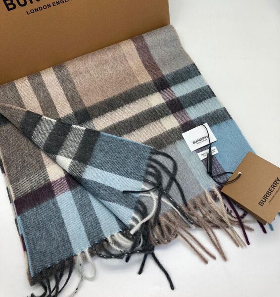 Мужской шарф Burberry мужской кашемир графитовый 54161