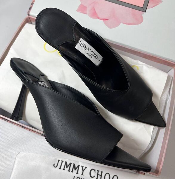 Шлепки Jimmy Choo женский кожа черный 153978