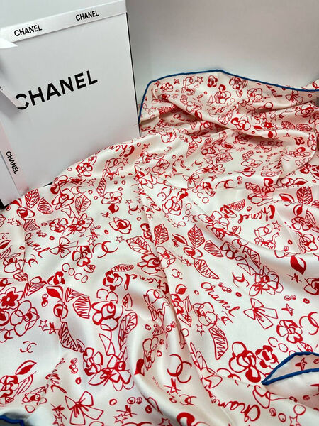 Платок Chanel женский шелк бордовый 197772