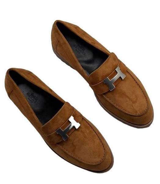 Лоферы Hermès женский замша 104419