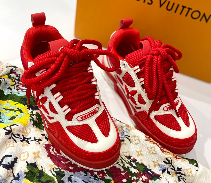 Кроссовки Louis Vuitton женский сетка бордовый 35715