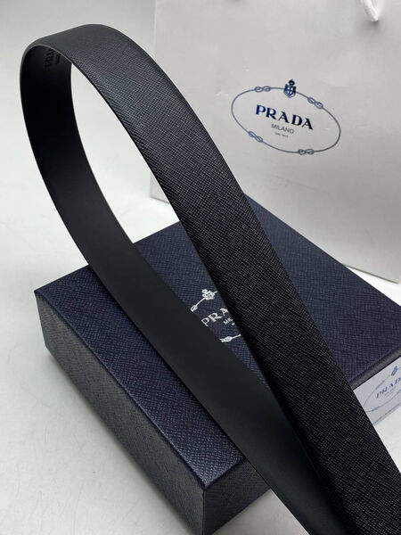 Мужской ремень Prada мужской кожа черный 176211-6