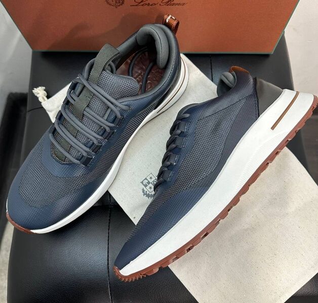 Мужские кроссовки Loro Piana мужской текстиль синий 153718