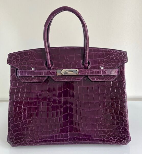 Сумка Hermès Birkin 35 женский кожа фиолетовый 140346