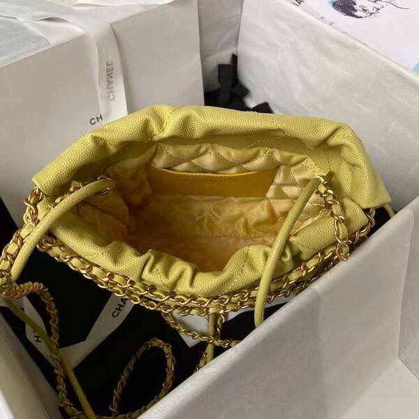 Сумка Chanel 22 женский кожа горчичный 126354-7