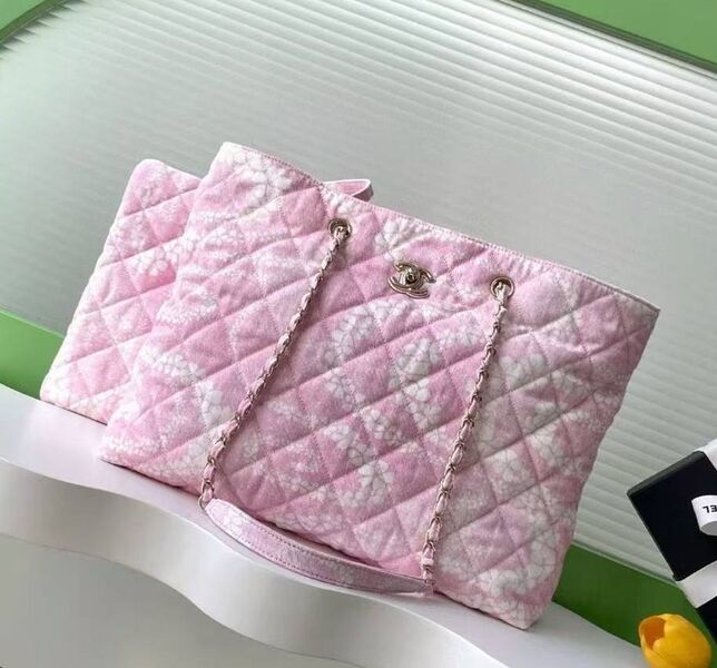 Сумка Chanel женский ткань розовый 195894