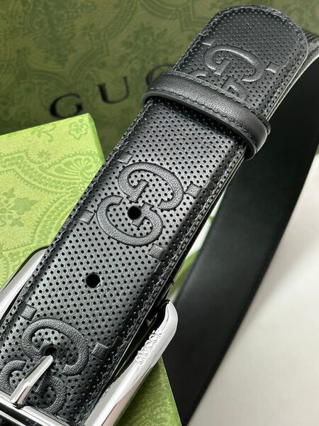 Мужской ремень Gucci мужской кожа черный 121795-3