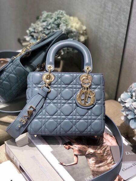 Сумка Dior Lady женский кожа бирюзовый 74350-2