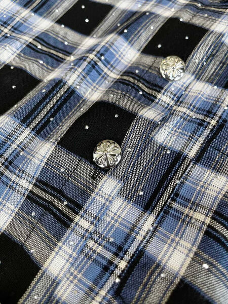 Рубашка Chrome Hearts женский синий 150863-5