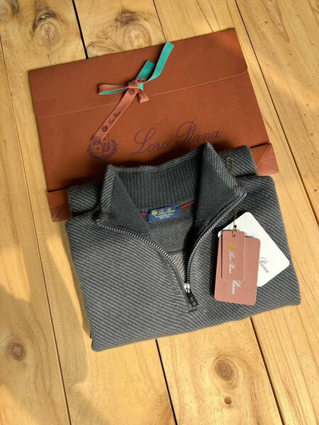 Мужской свитер Loro Piana мужской вязаная ткань графитовый 132389-5