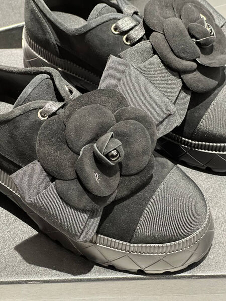 Ботинки Chanel женский замша черный 139244-4