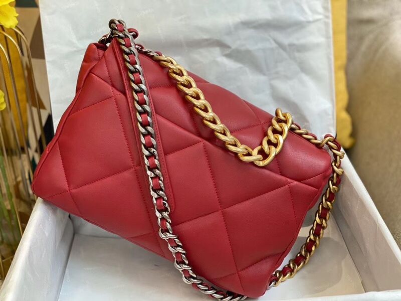 Сумка Chanel (30 см) женский кожа бордовый 73562-5
