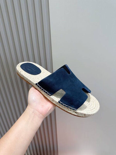 Мужские шлепки Hermès мужской замша синий 153413-6