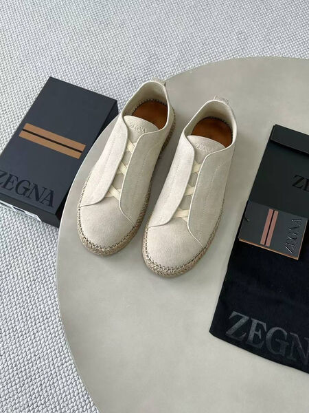 Мужские кеды Zegna мужской замша белый 185802-4