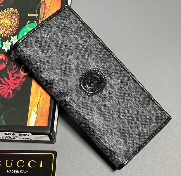 Мужской портмоне Gucci мужской канва черный 154020