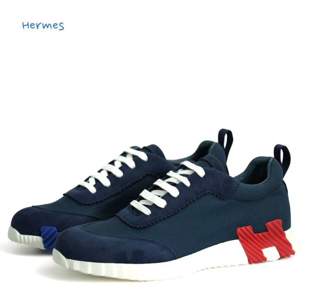 Мужские кроссовки Hermès мужской замша синий 140342-3