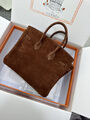 Сумка Hermès Birkin 25 женский замша бордовый 155735-2