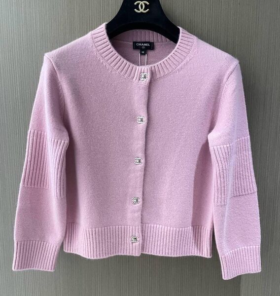 Кардиган Chanel женский вязаная ткань розовый 169209