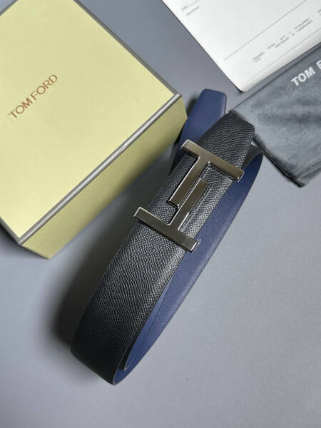 Мужской ремень двухсторонний Tom Ford мужской кожа черный 152806-3