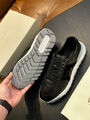 Мужские кроссовки Santoni мужской кожа черный 201064-2