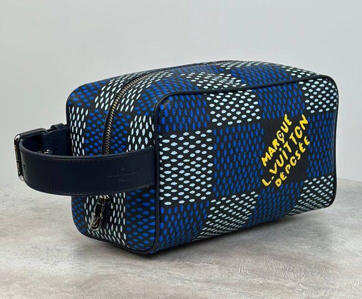 Мужской несессер косметичка Louis Vuitton мужской кожа синий 154010