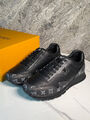 Мужские кроссовки Louis Vuitton мужской кожа черный 172993-7