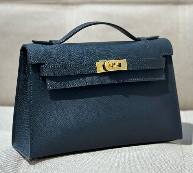 Сумка Hermèskelly 20 Pochette женский кожа черный 137663