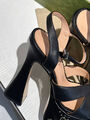 Босоножки Gucci женский кожа черный 107356-4
