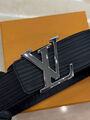 Мужской ремень двухсторонний Louis Vuitton мужской кожа черный 176105-3
