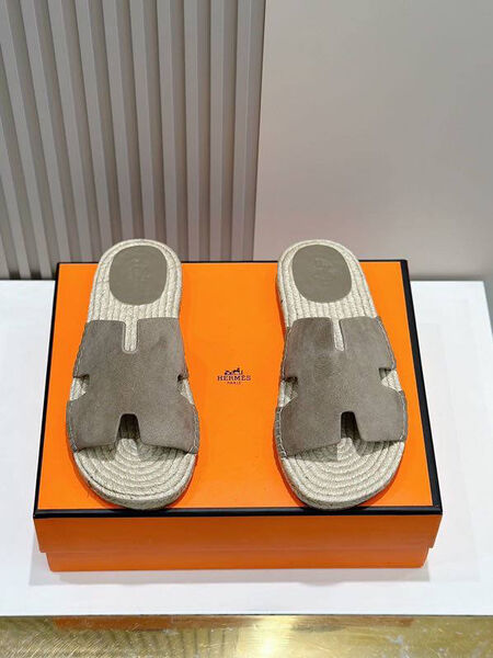 Мужские шлепки Hermès мужской замша графитовый 153434-3