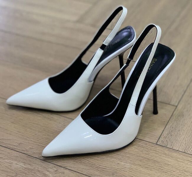Туфли Saint Laurent женский кожа белый 119114