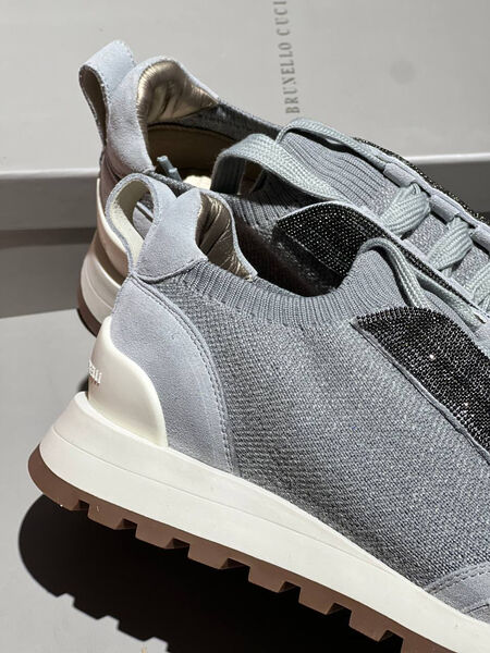 Кроссовки Brunello Cucinelli женский текстиль графитовый 152736-3