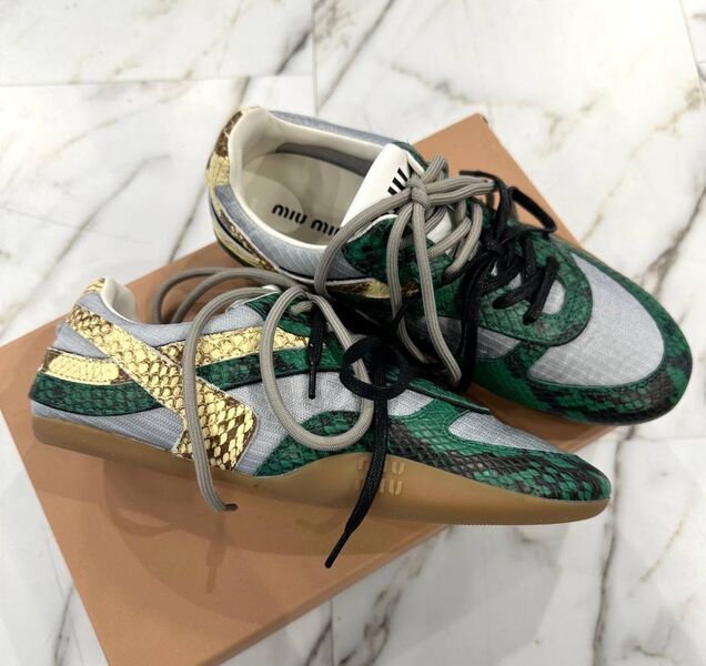 Кеды Miu Miu женский кожа swift зеленый 189007