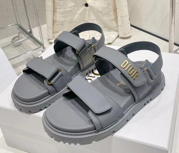 Шлепки Christian Dior женский кожа графитовый 106528