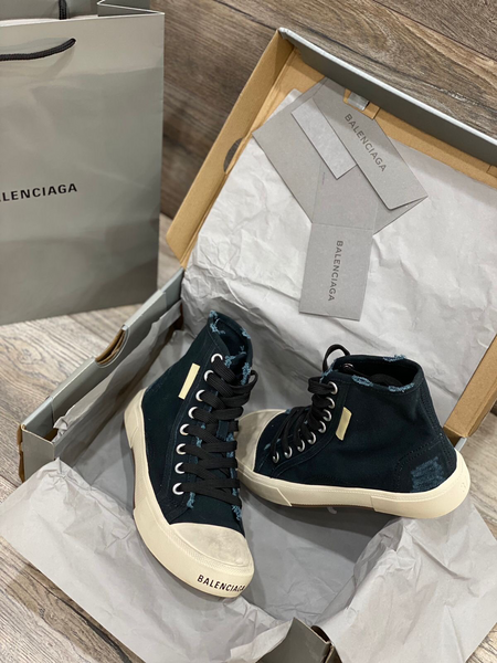 Кеды высокие Balenciaga женский текстиль черный 25657-3