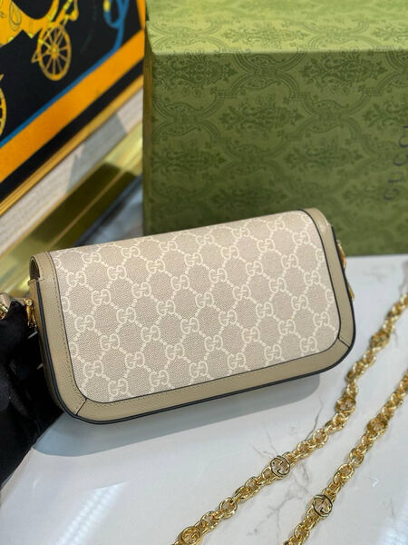 Сумка Gucci Horsebit 1955 женский канва графитовый 137915-3