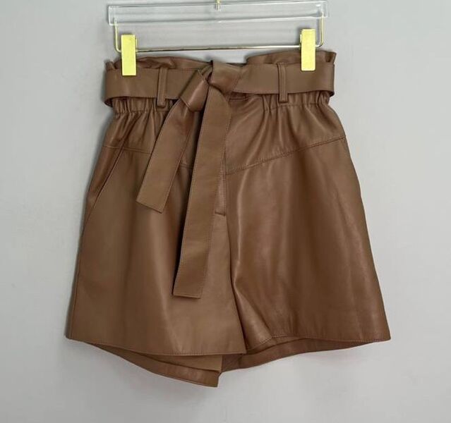 Шорты Hermès женский кожа 162856