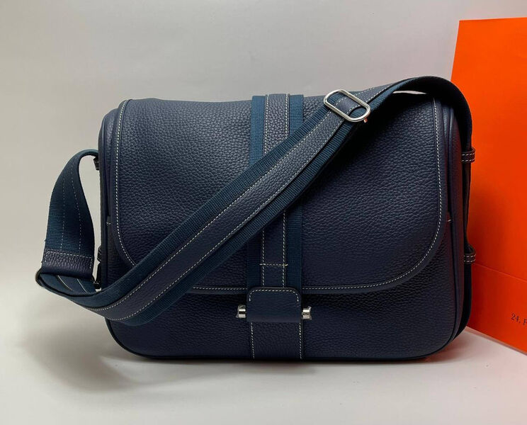 Мужская сумка мессенджер Hermès мужской кожа синий 135367-2